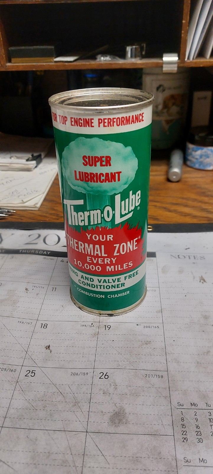Vintage 1963  Therm-o-Lube Super Lubricant Sealed Can Atomic Bomb NOS OIL CANS