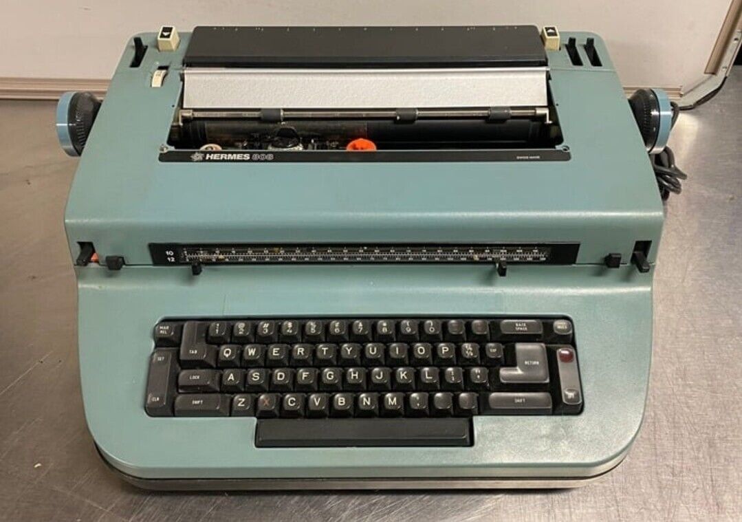 Large Hermes 808 Swiss Made Typewriter 1976