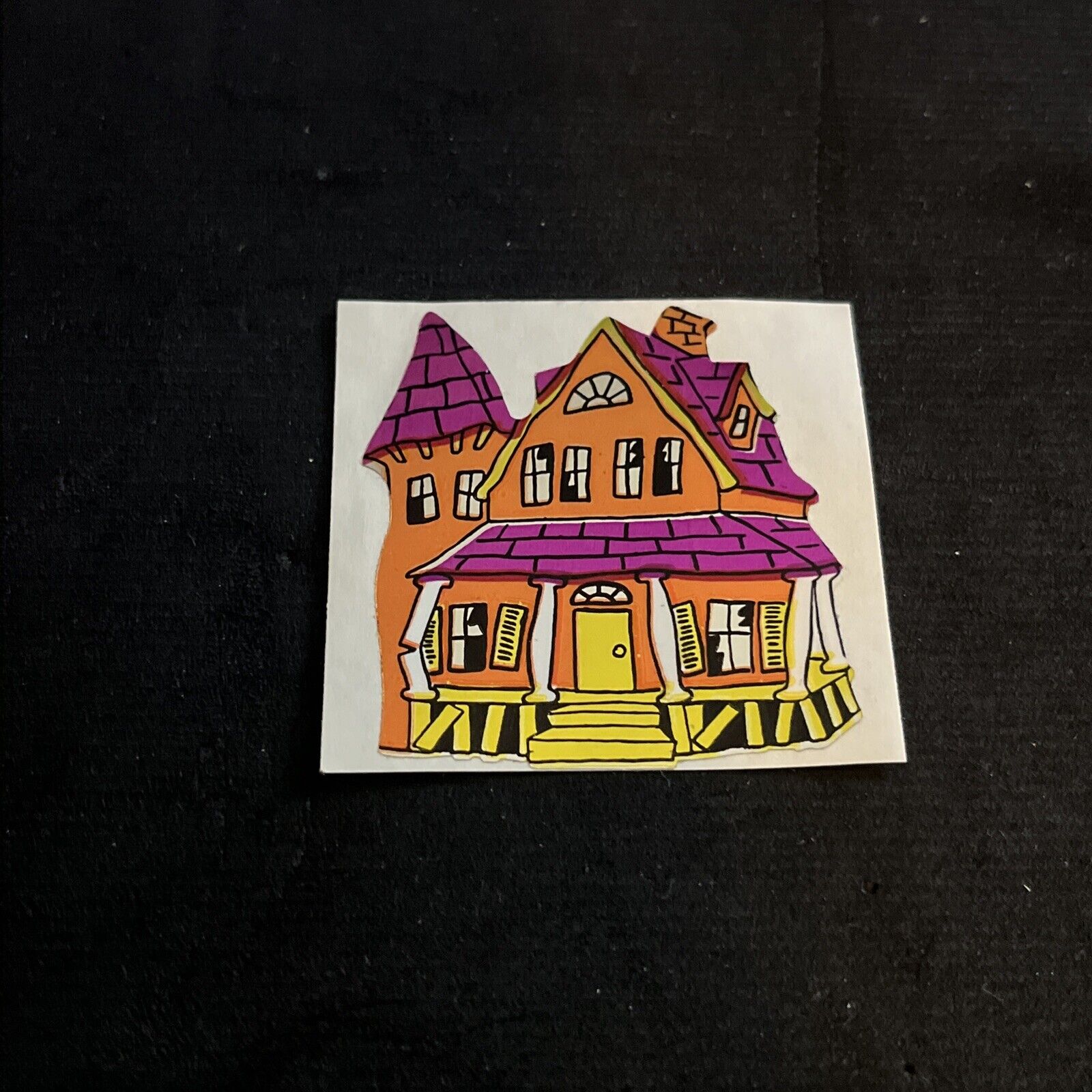 Vintage 80’s SANDYLION Foil Mylar HALLOWEEN Haunted House Sticker - HTF