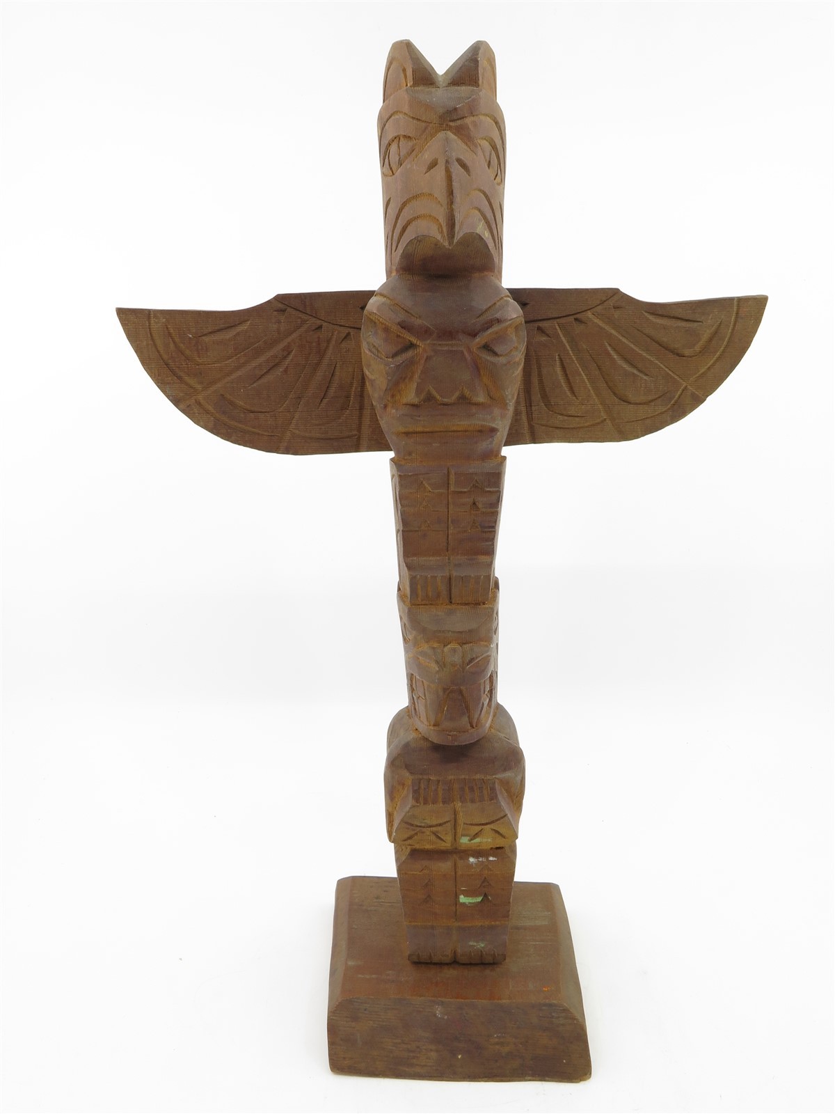 Signed 1950s West Coast Cedar Haida Indigenous Canadian Totem Pole 13 Signed 1950s West Coast Cedar Haida Indigenous Canadian Totem Pole 13