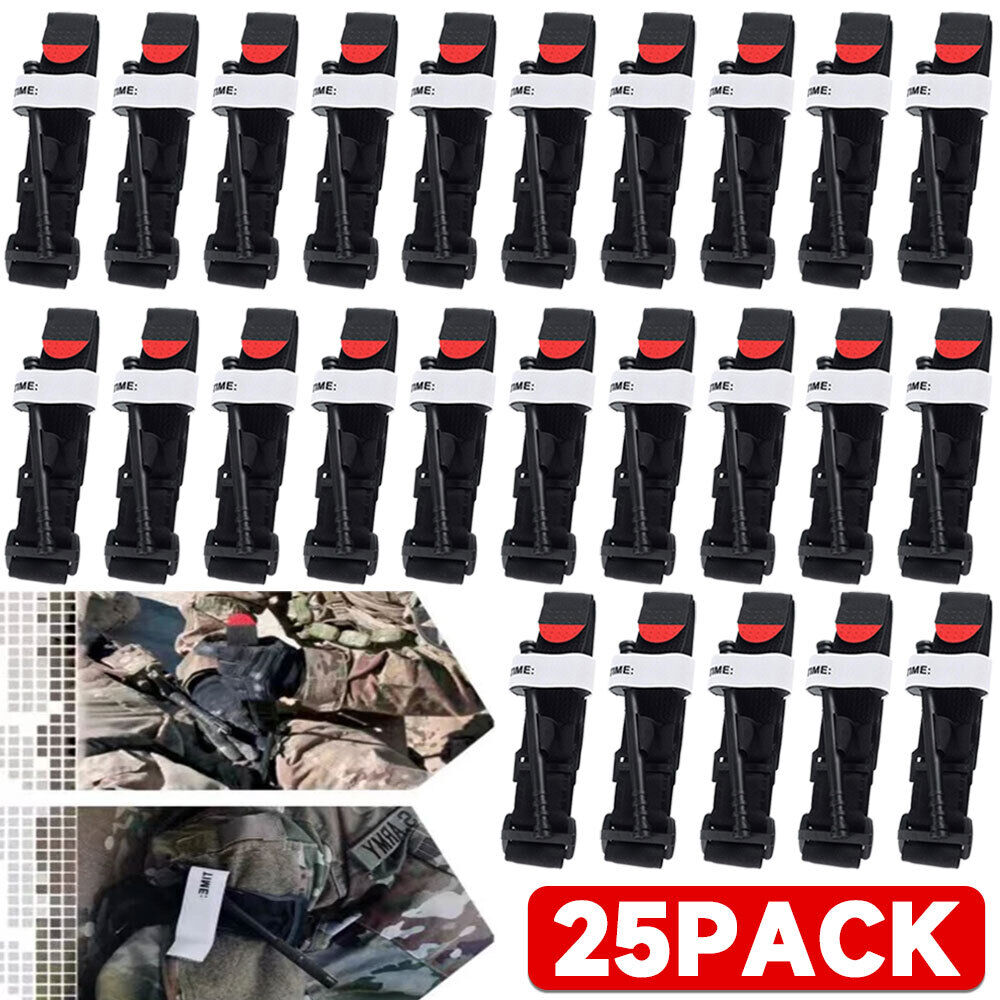 25Packs Tourniquet Rapid One Hand Application Emergency Outdoor First Aid Kit AD