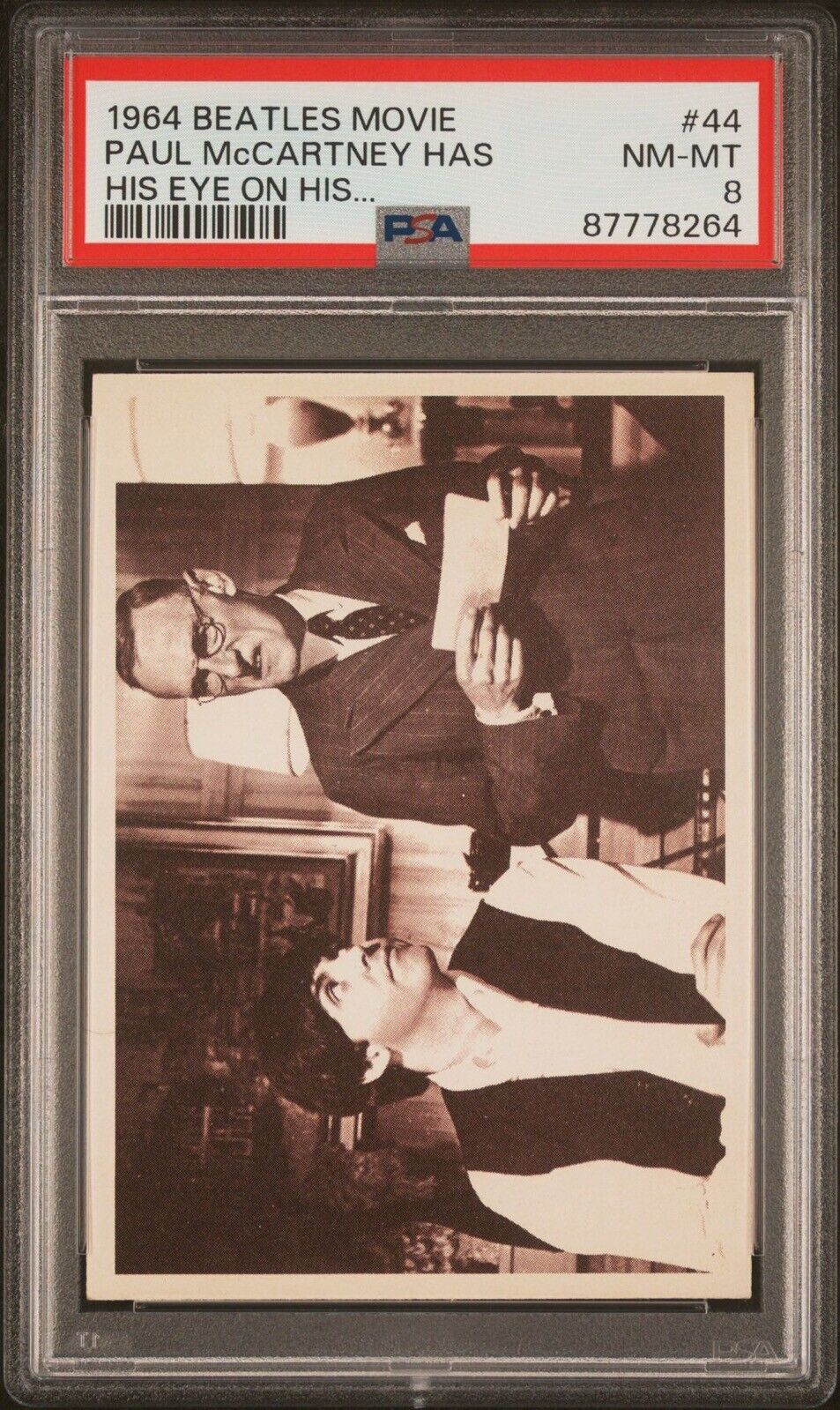 1964 Topps Beatles Movie A Hard Day’s Night Paul Grandfather #44 – PSA 8 (NM-MT)
