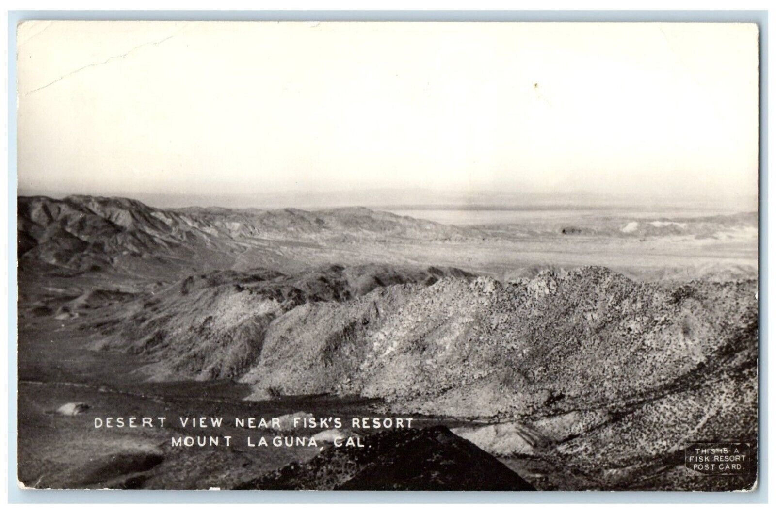 1942 Desert View Near Fisk\'s Resort Mount Laguna California RPPC Photo Postcard