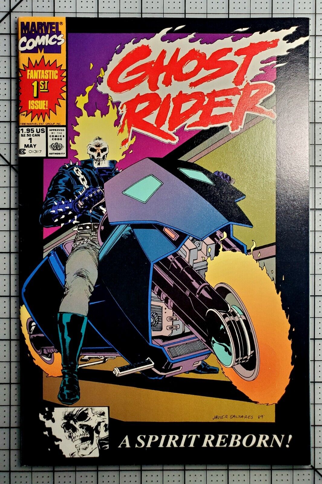 Ghost Rider 1 (1990) RARE Second print PRESSED AND CLEANED key GRAIL