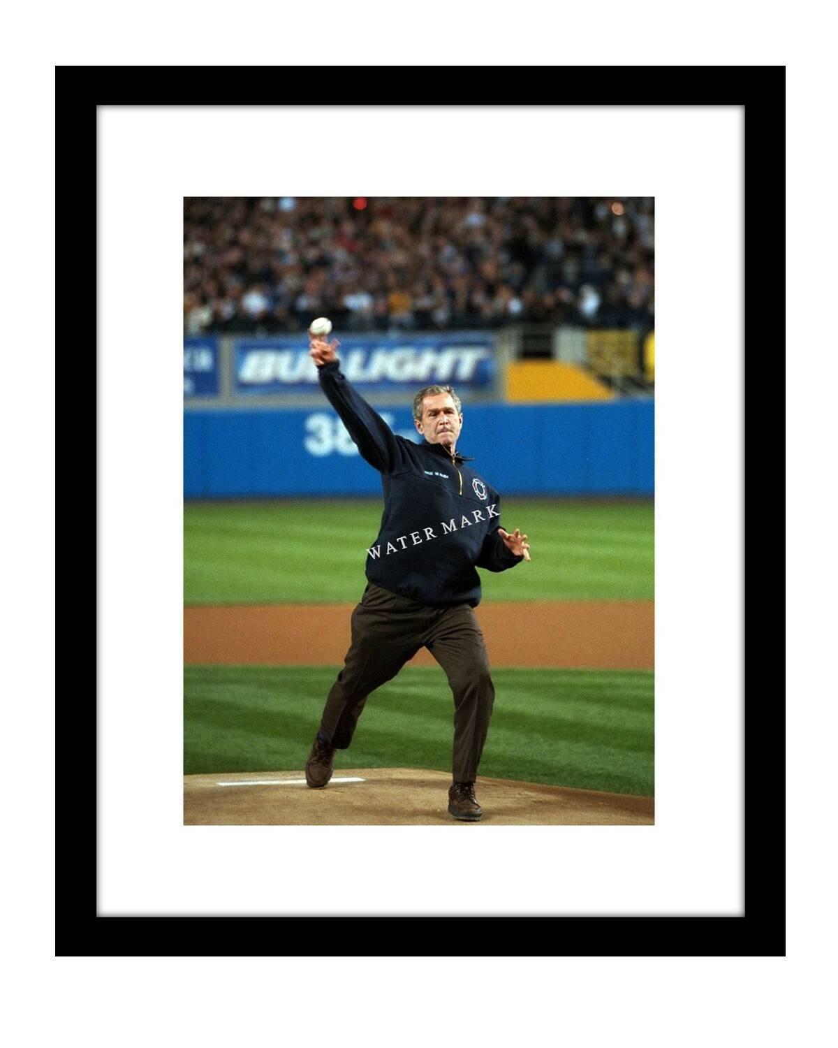 George W Bush 8x10 photo print Ceremonial Pitch Yankees Stadium president GOP George W Bush 8x10 photo print Ceremonial Pitch Yankees Stadium president GOP