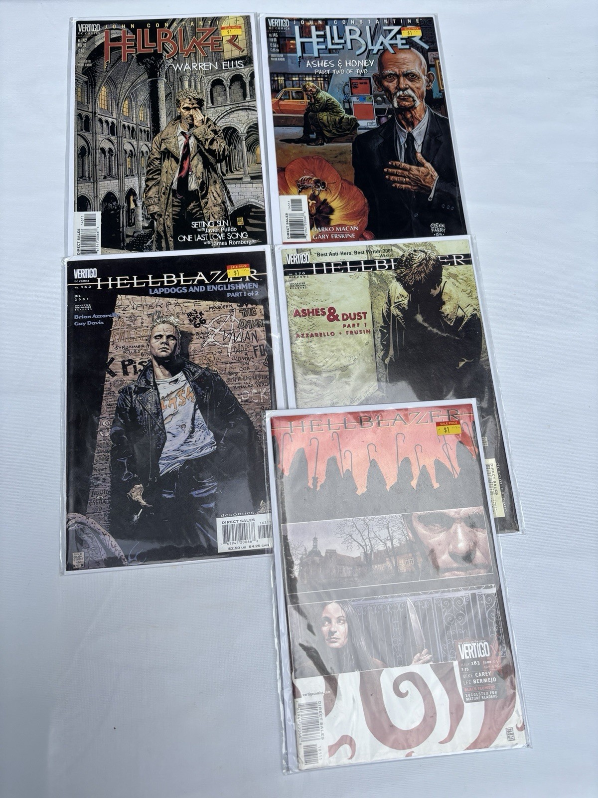 5x Vertigo DC Comics Hellblazer #142, 145, 162, 170, 183 1999 Ellis Macan VTG