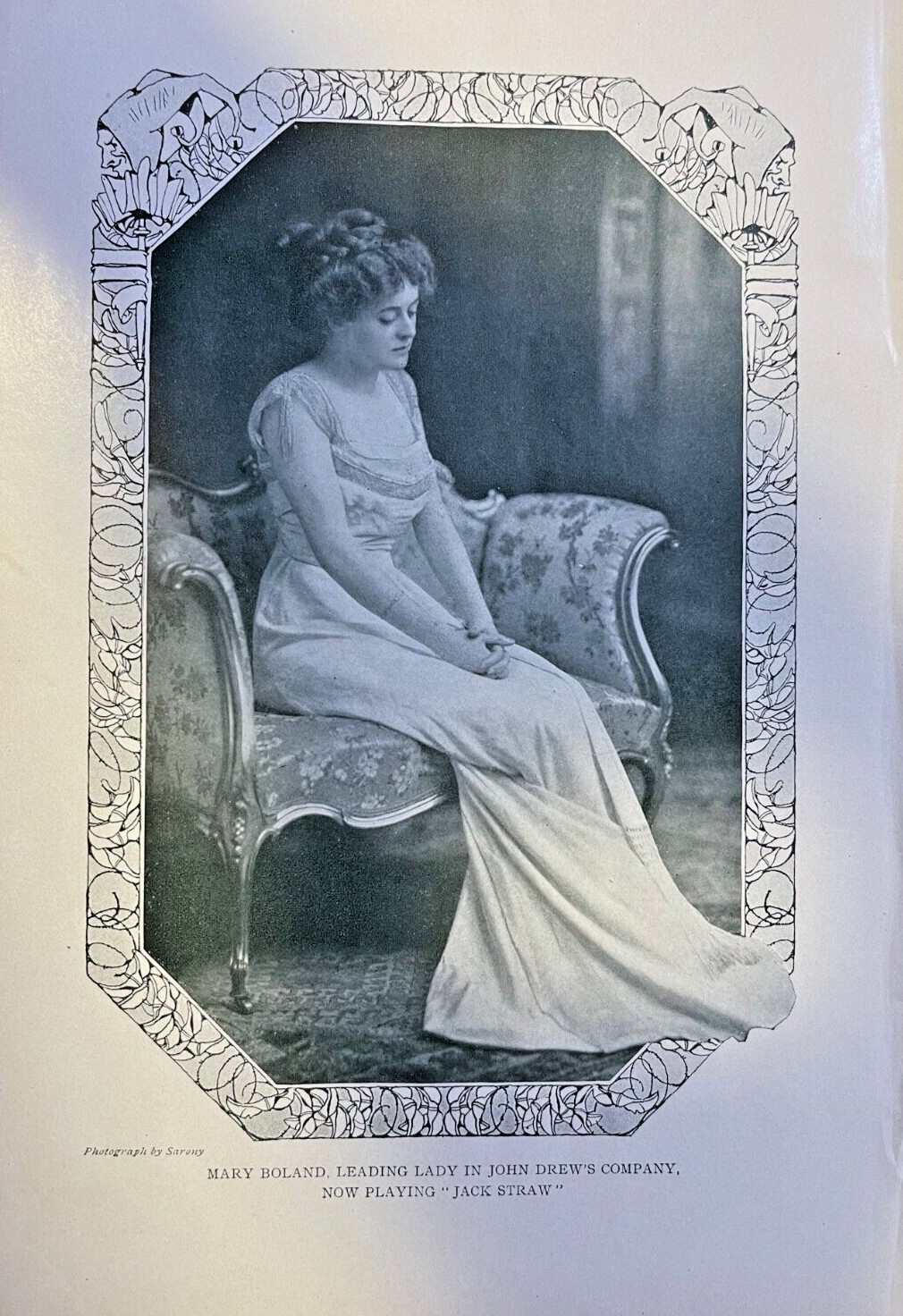 1909 Vintage Magazine Illustration Actress Mary Boland