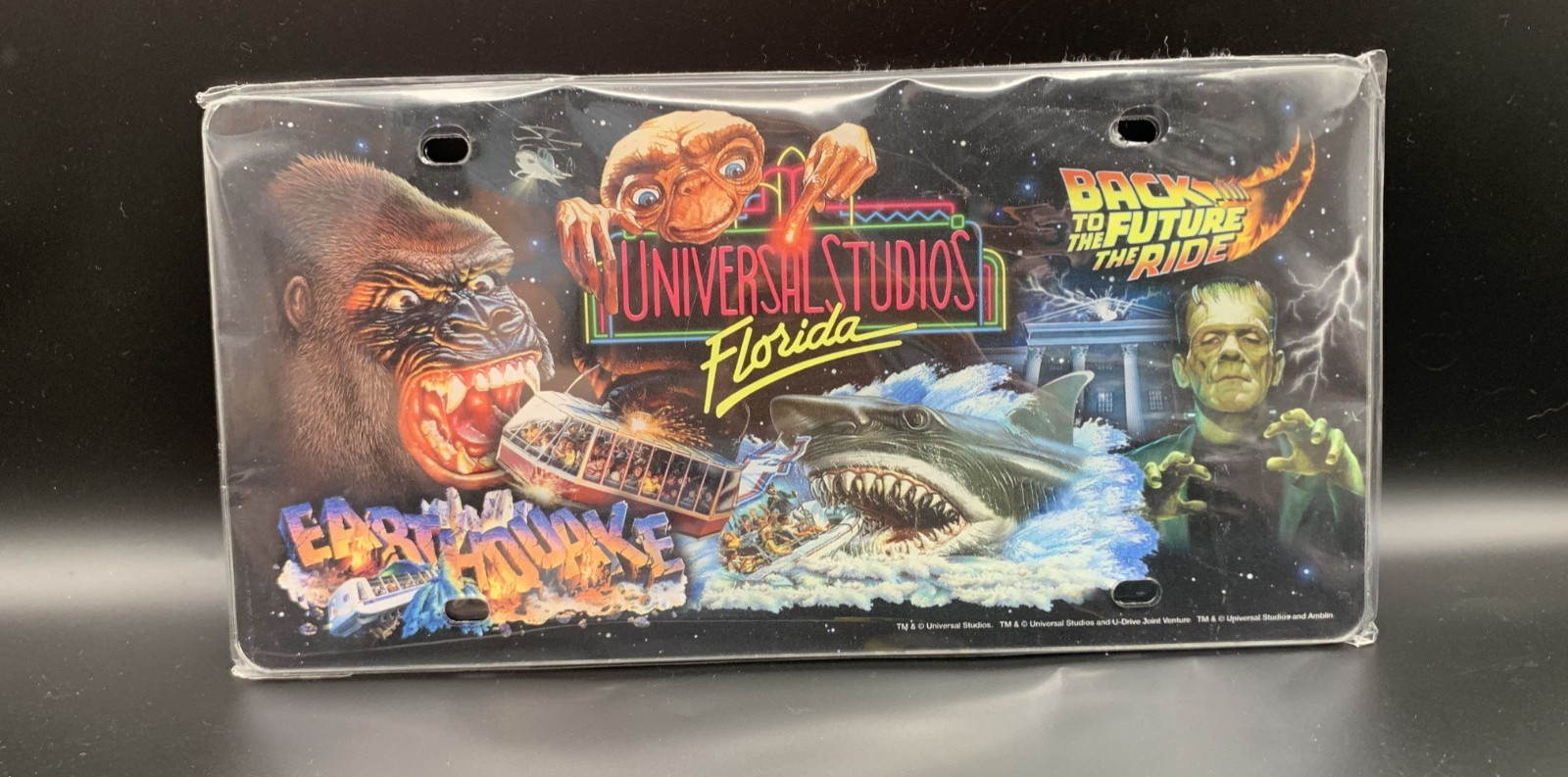 Universal Studios Orlando License Plate E.T. King Kong Frankenstein Jaws BTTF
