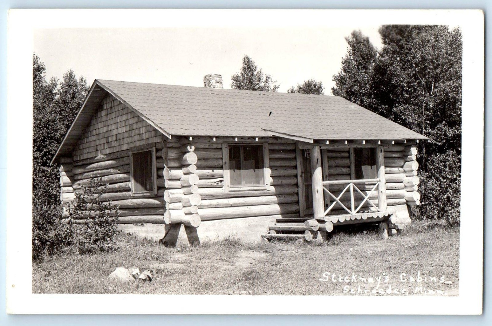 c1940\'s Stickney\'s Cabins Schroeder Minnesota MN RPPC Photo Vintage Postcard c1940\'s Stickney\'s Cabins Schroeder Minnesota MN RPPC Photo Vintage Postcard