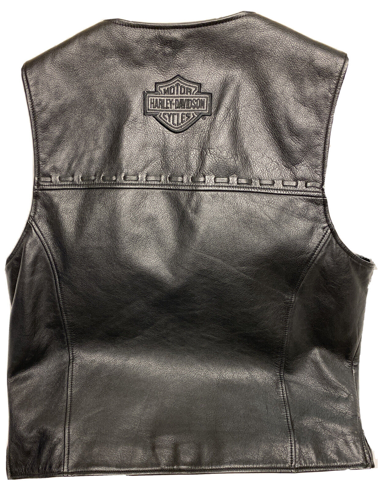 Harley Davidson Men’s Black Thick Leather Vest  Size Large