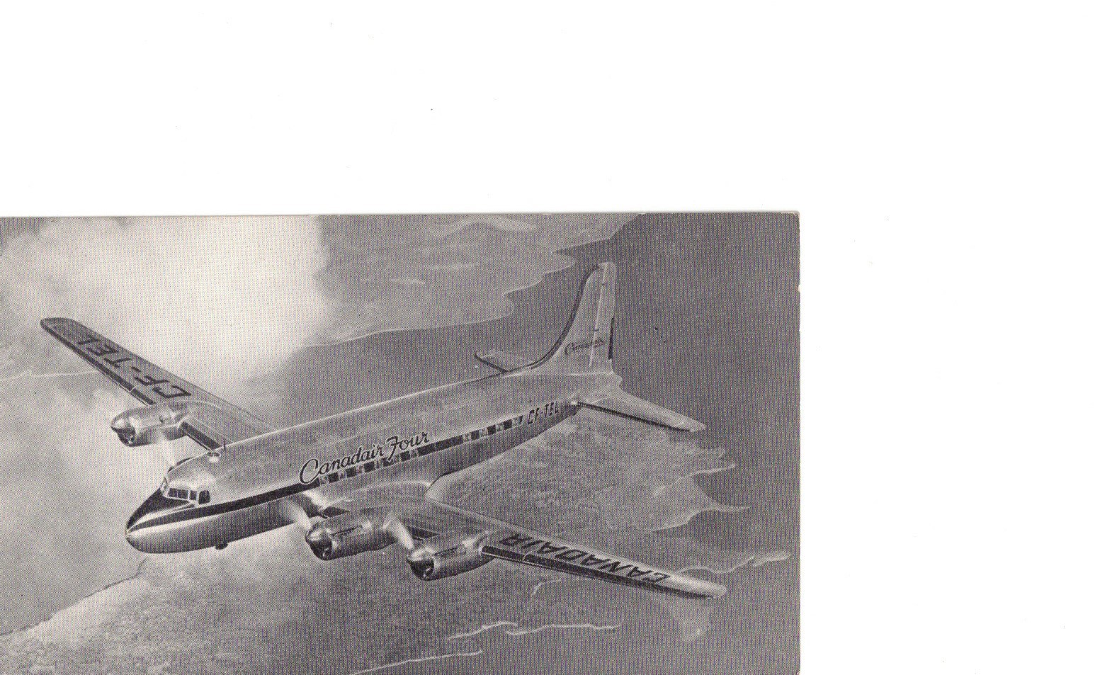 Canadair Four airplane postcard