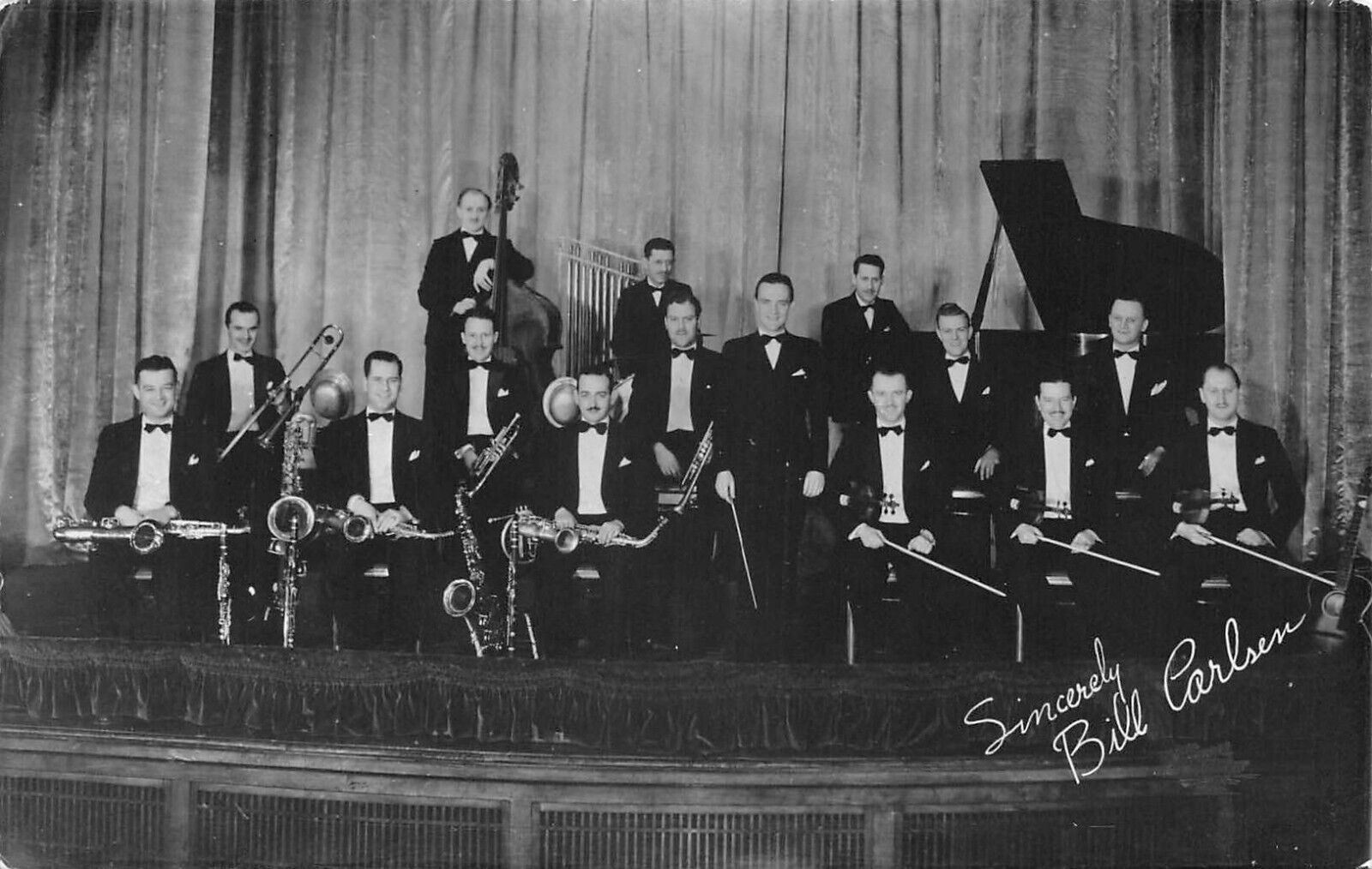 Hot jazz Bill Carlsen & Devine's Milwaukee Wisconsin Roof Orchestra 1920s RPPC