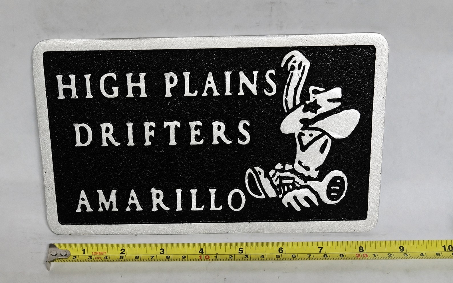 Cast Aluminum Car Club Plaque HIGH PLAINS DRIFTERS , AMARILLO Cast Aluminum Car Club Plaque HIGH PLAINS DRIFTERS , AMARILLO
