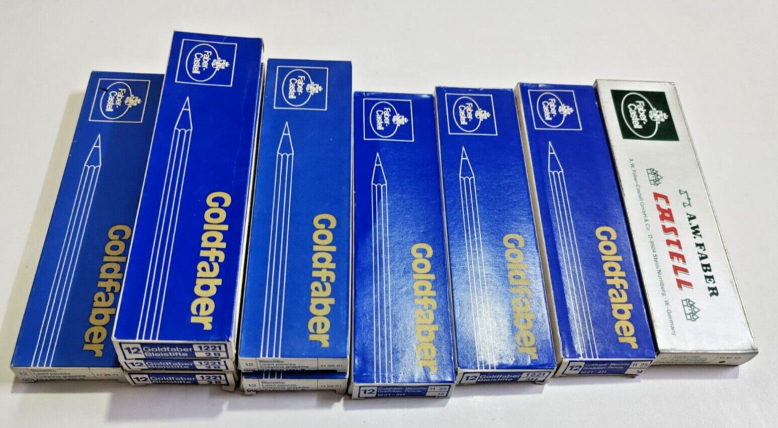 Rare Vintage Nos faber castell gold faber pencil 10 Packs , Germany 80s