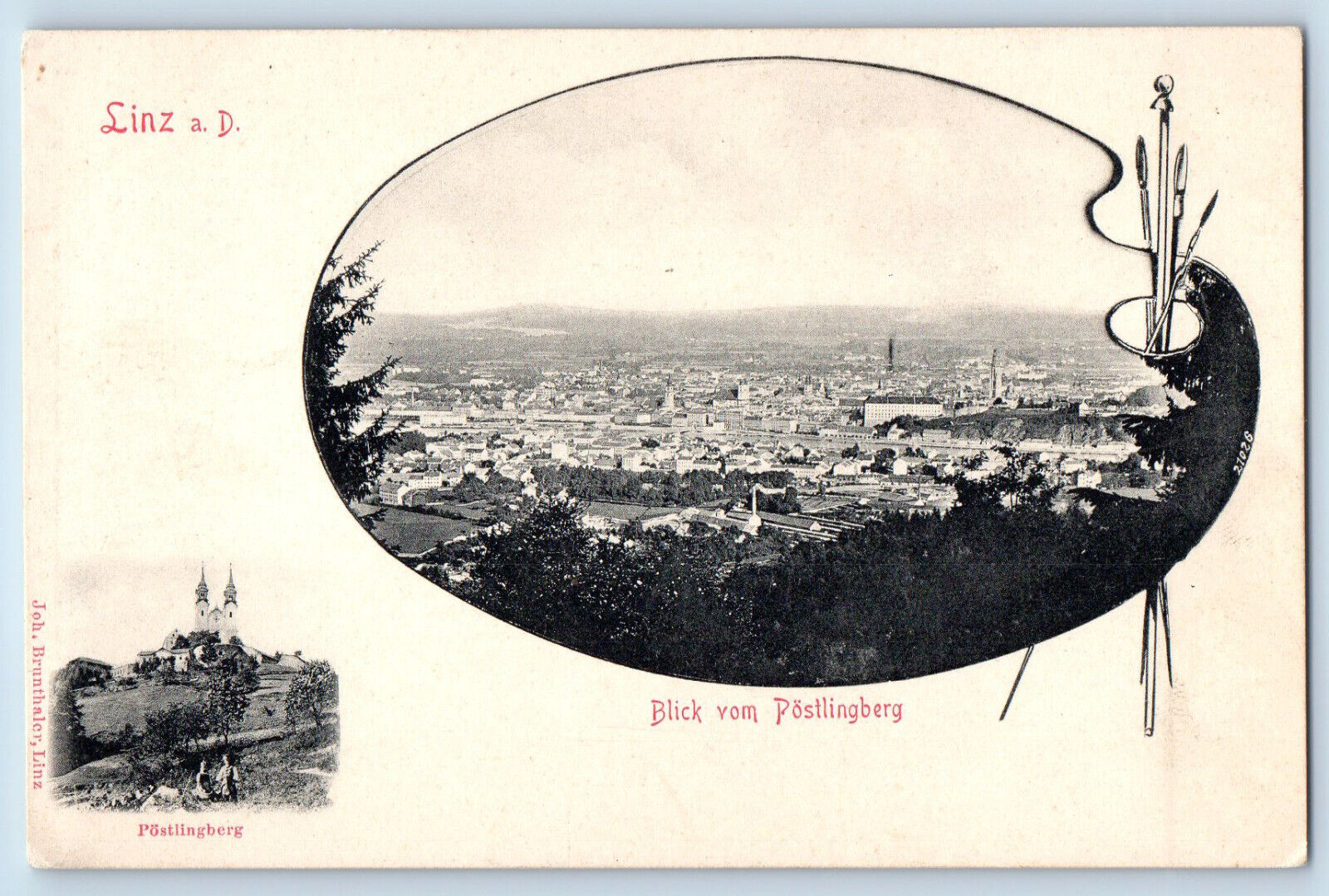 Linz Upper Austria Austria Postcard View from Postlingberg c1905 Unposted