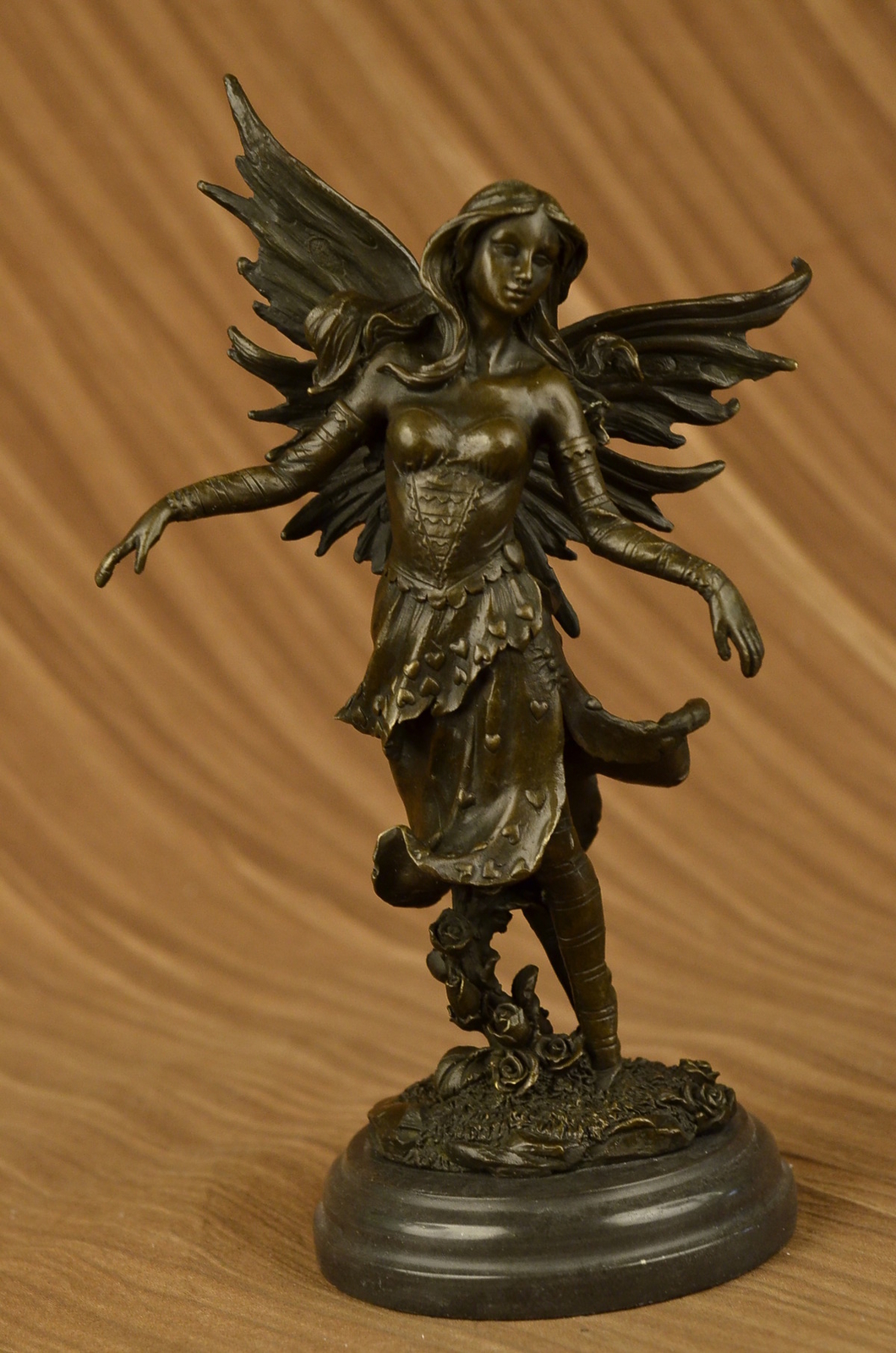 Aldo Vitaleh Forest Fairy Mythical Marble  Bronze Sculpture Collectible Gift Dec