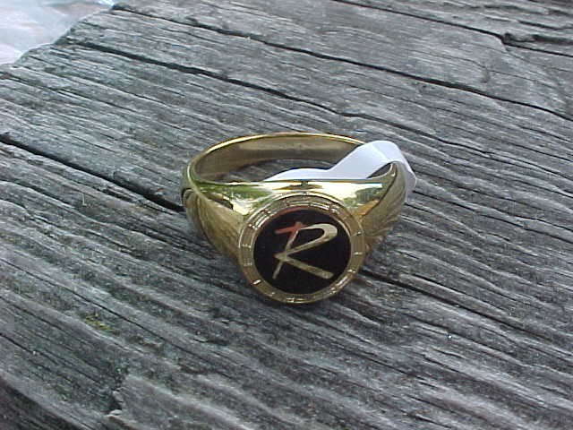 1950s 1960s RAMBLER R LOGO GOLD CIRCLE CHROME RING #13 NOS HI- QUALITY CLASS