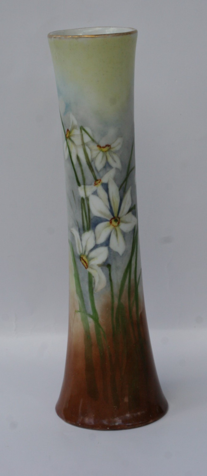 Vintage Austrian Royal Crown Vienna Porcelain Vase Flowers