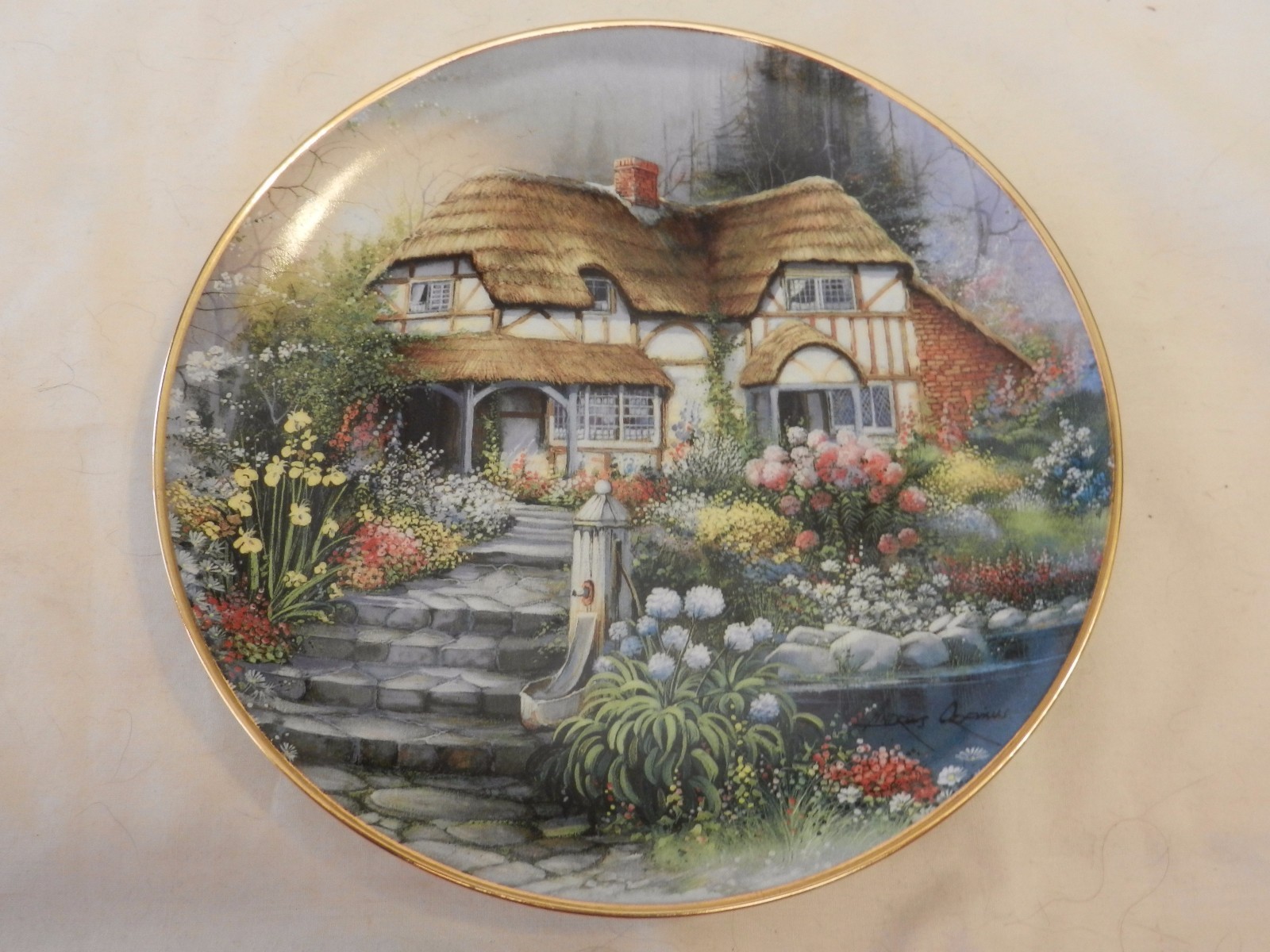 English Country Retreat by Andreas Orpinas Collector's Plate 8.125