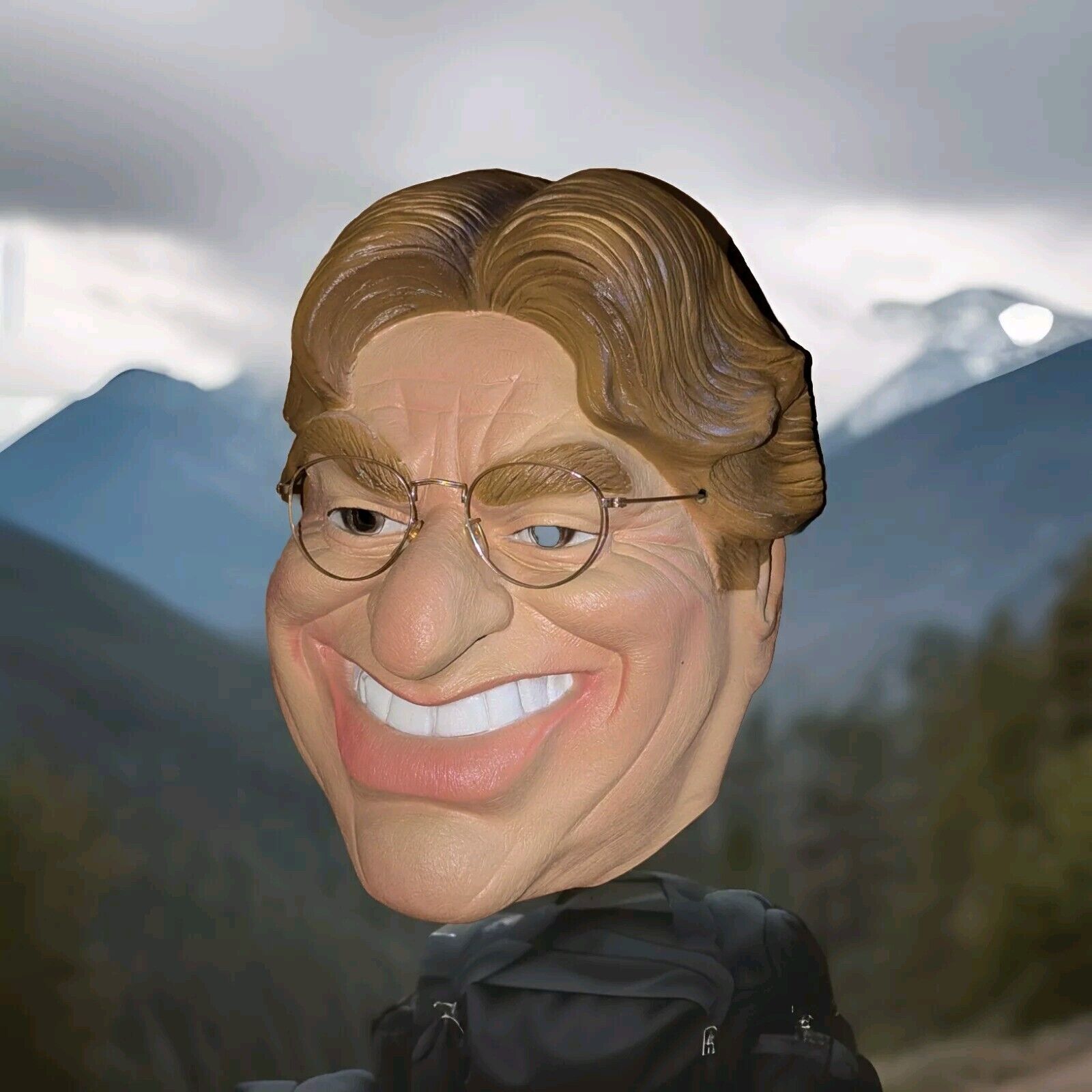 Halloween Mask Cesar Jerry Springer RARE Mask 1999 Caricature with Glasses. 