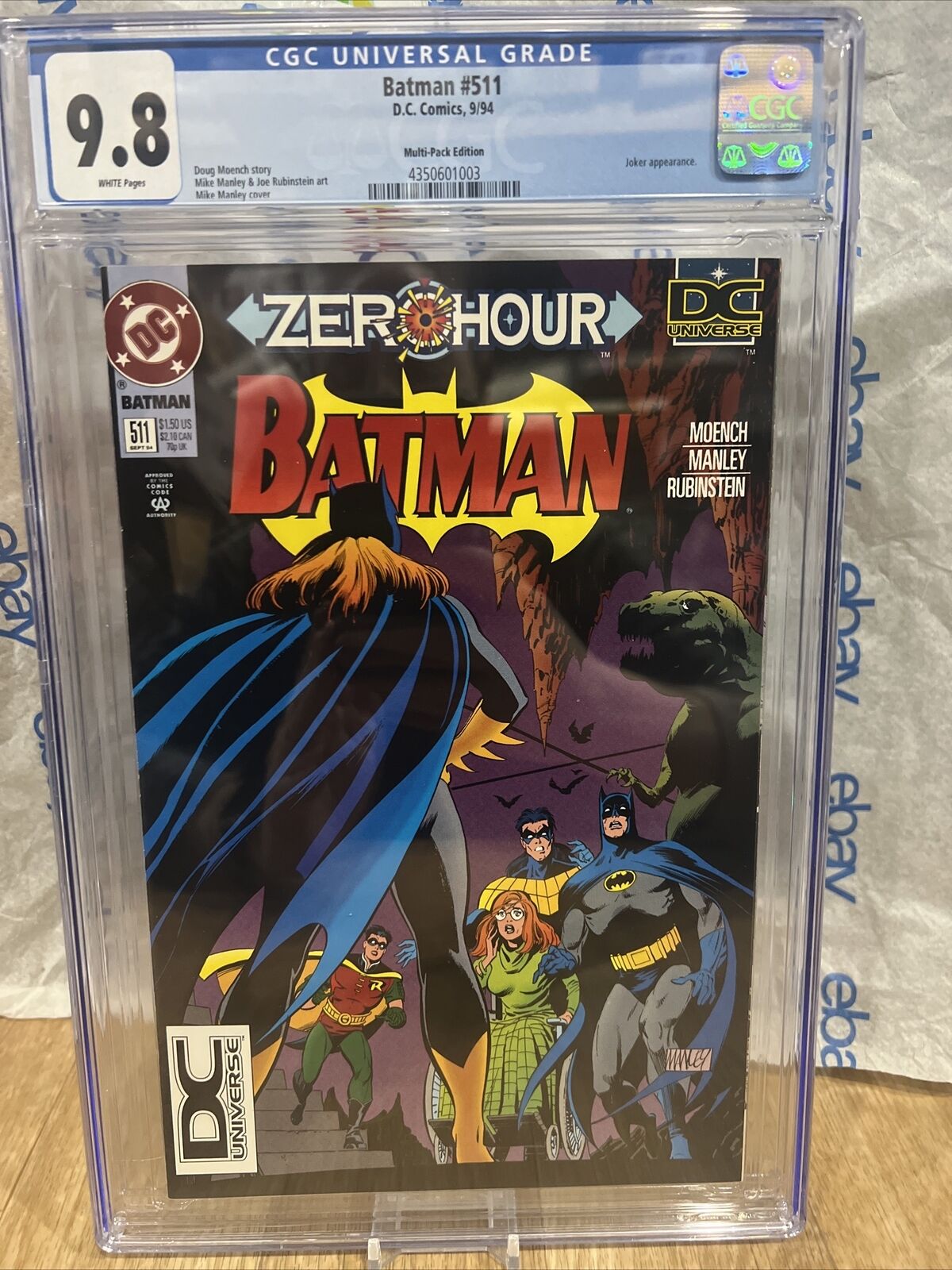 Batman #511 CGC 9.8 (1994) - ZeroHour - Joker app - Batgirl Dc Universe Logo