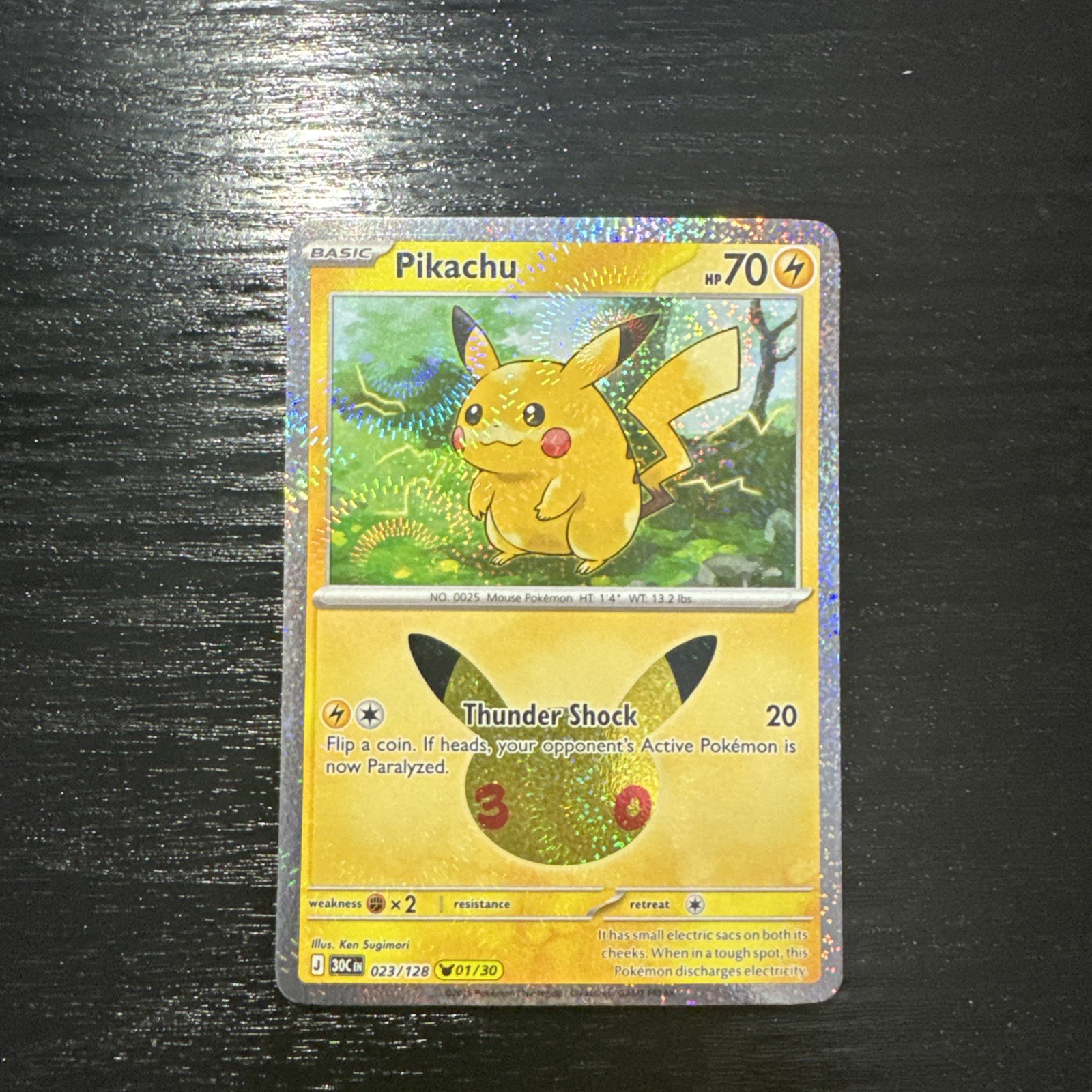 Pokémon TCG 30th Anniversary Pikachu Holo 023/128 