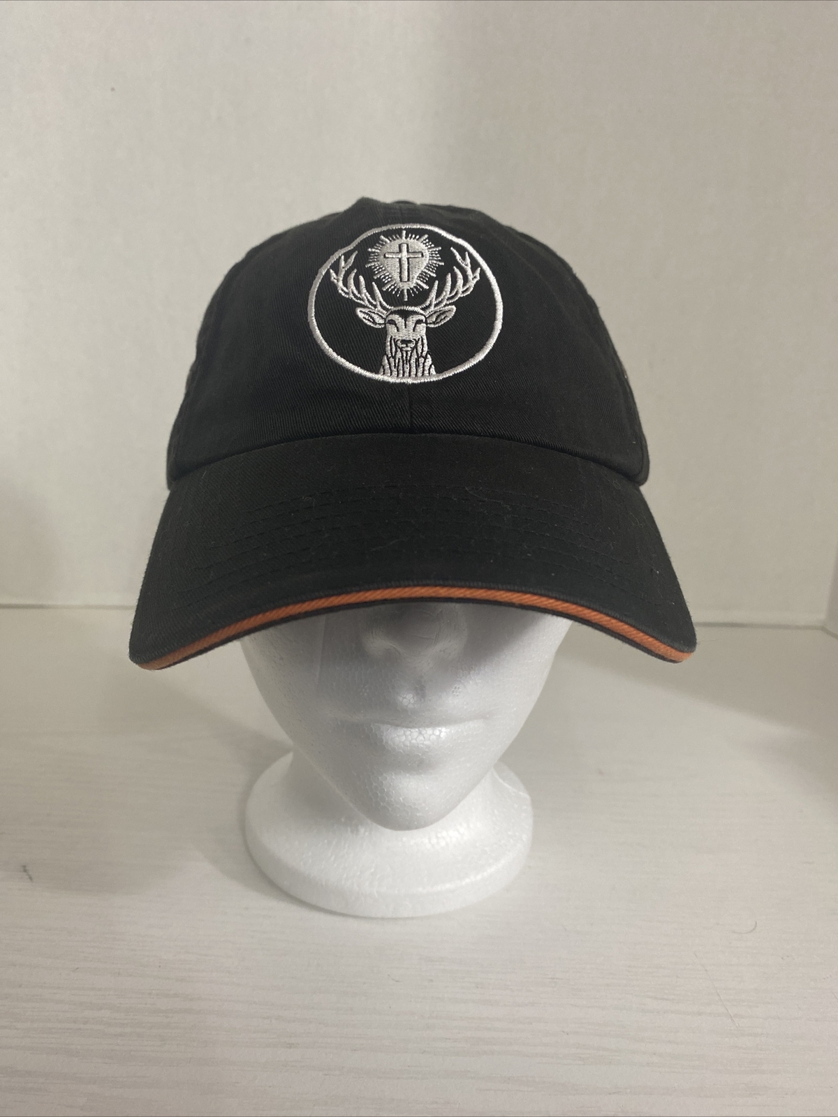Jagermeister Alcohol Adjustable Baseball Hat Cap Black And Orange Rainbow Accent Jagermeister Alcohol Adjustable Baseball Hat Cap Black And Orange Rainbow Accent