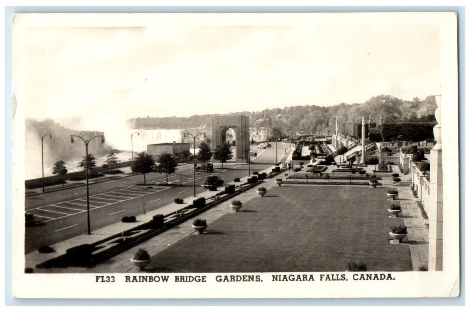 c1930\'s Rainbow Bridge Gardens Niagara Falls Canada RPPC Photo Vintage Postcard