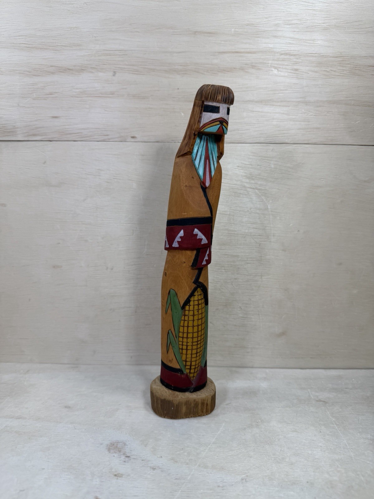 Vintage Hopi Corn Dancer Kachina Doll Henry Earl Signed 1994 Carved Wood 12”