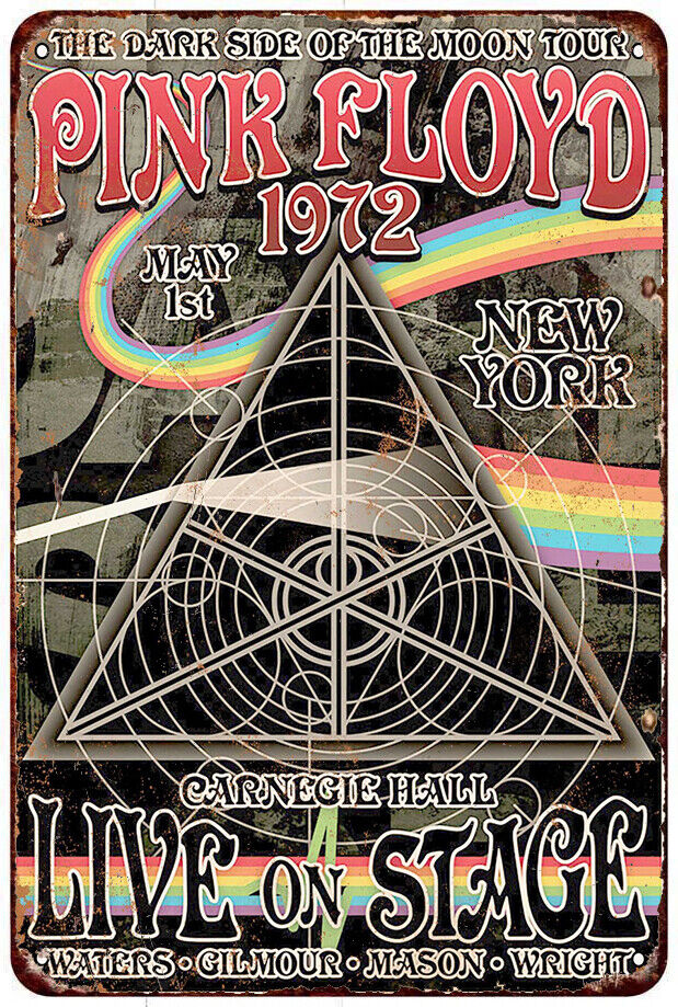 1972 Pink Floyd at Carnegie Hall - Metal Sign Vintage Look reproduction
