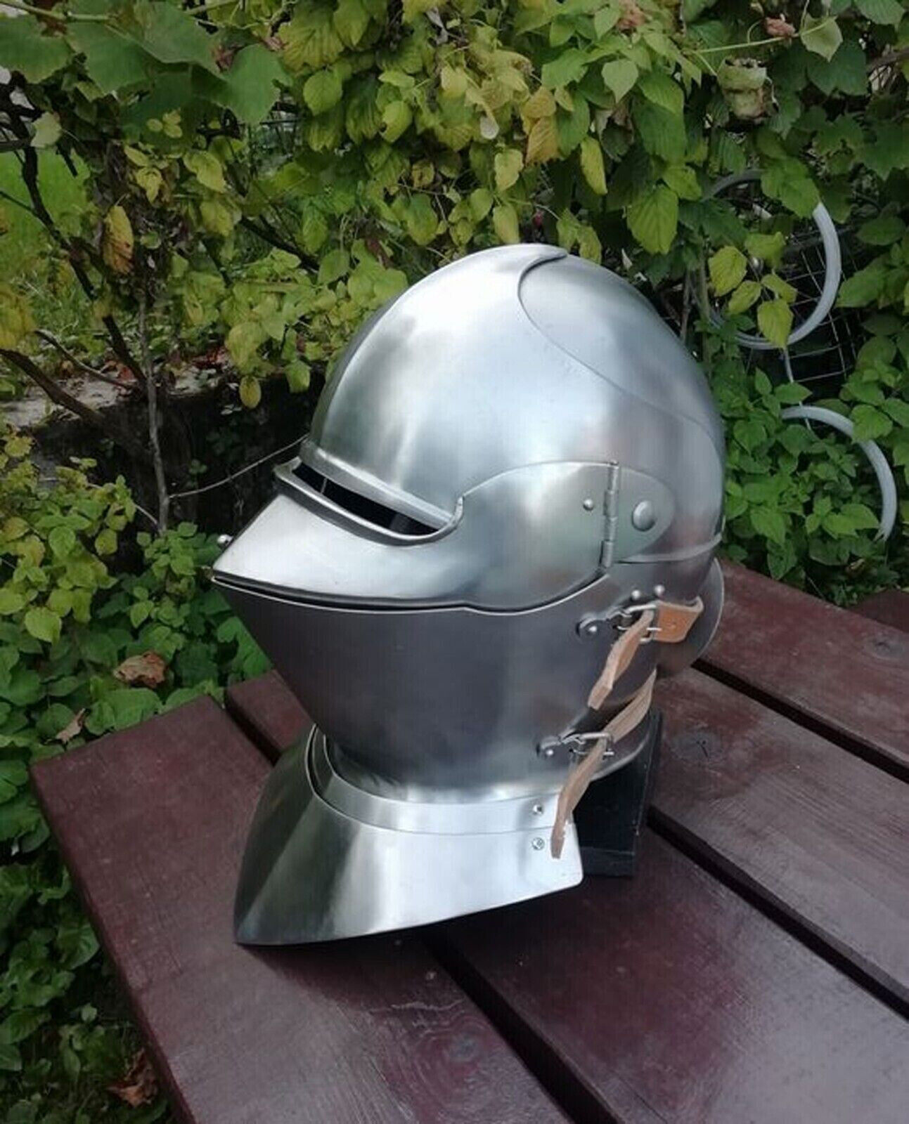 Medieval Italian Armet Helmet Bassinet 14 Gauge SCA LARP fantasy Helmet knight