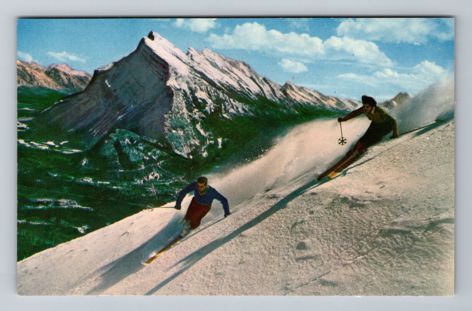Banff-Alberta, Skiing on Mount Norquay, Vintage Postcard