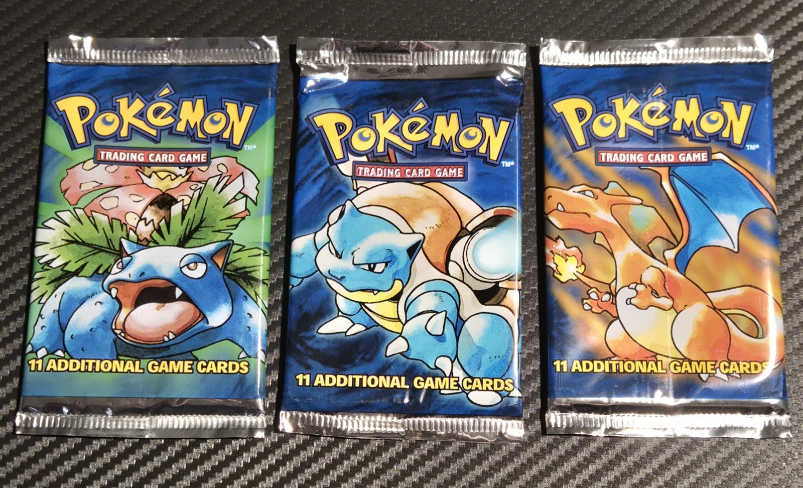 (3) Pokémon Base Set Unlimited EMPTY Booster Packs For Displays Art Complete Set (3) Pokémon Base Set Unlimited EMPTY Booster Packs For Displays Art Complete Set