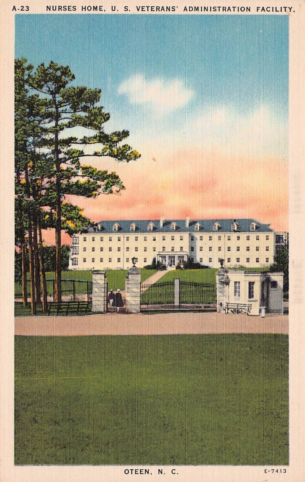 Oteen NC Military Army Veterans Administration Hospital Campus Vtg Postcard C14