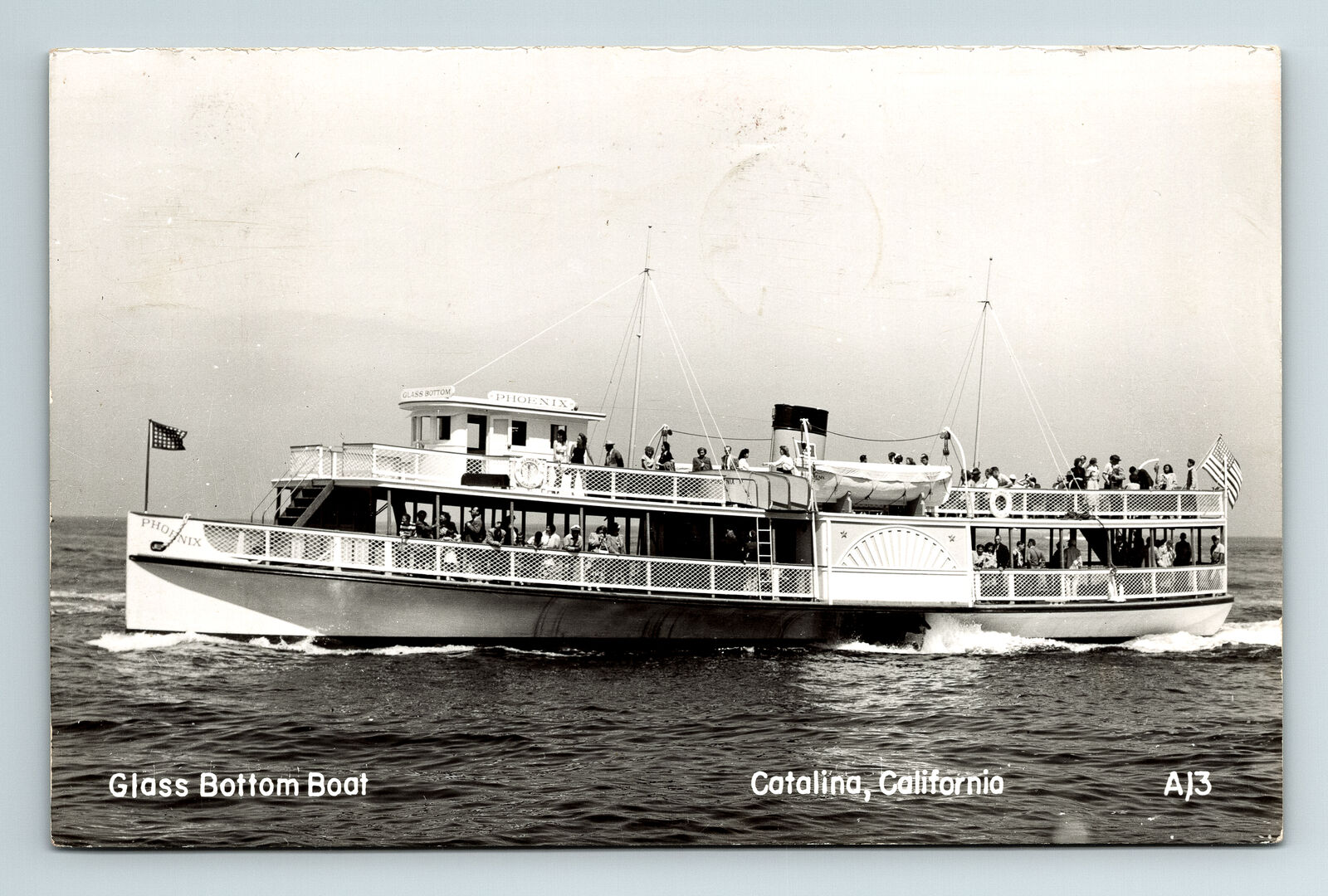 c1951 RPPC Postcard Catalina Island CA Phoenix Glass Bottom Boat Excursion Tour
