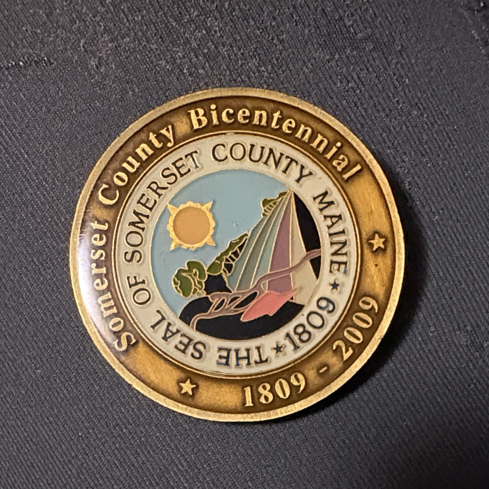 Somerset County Maine Bicentennial Challenge Coin 1809-2009