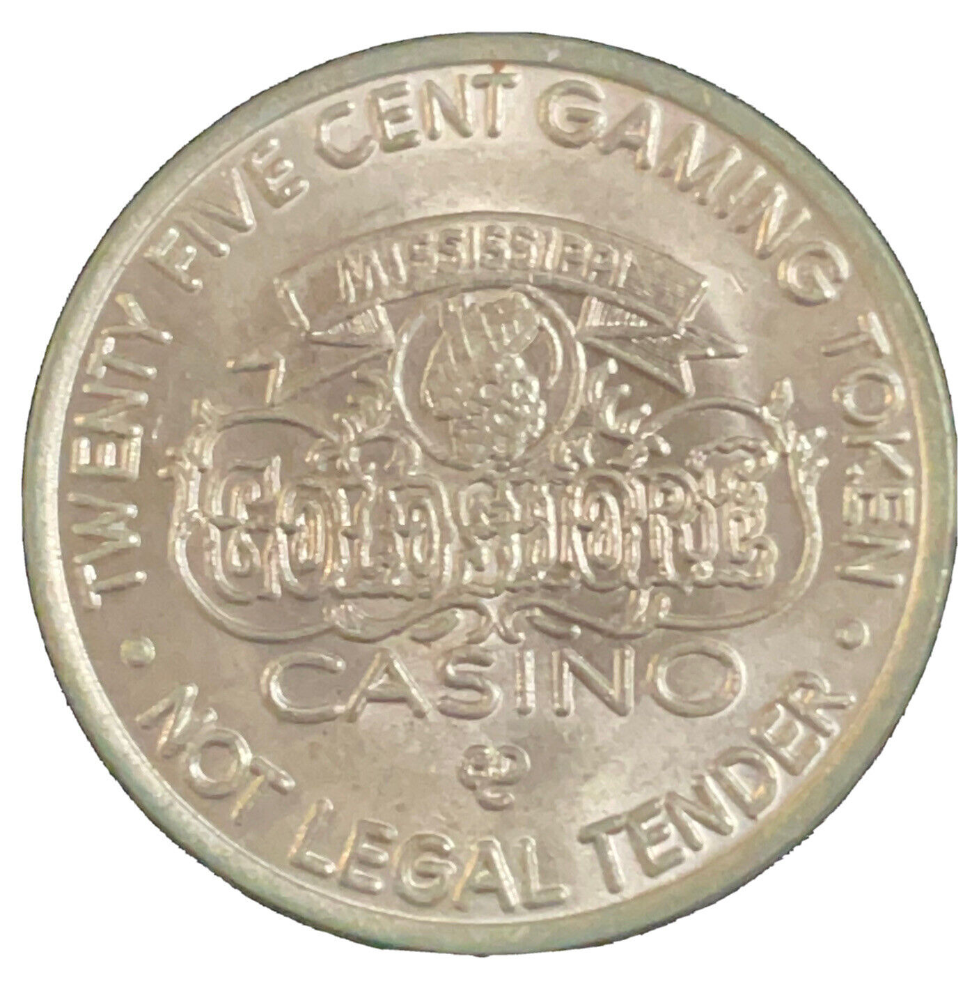 Gold Shore Casino Boat Biloxi Mississippi Vintage 25¢ Gaming Token Coin 1994-95
