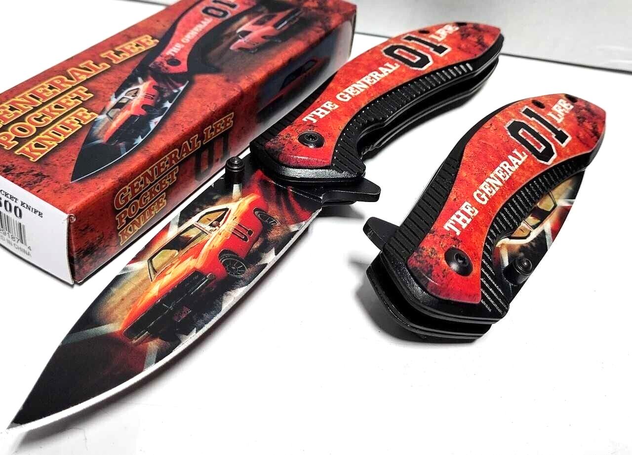 The General Lee 01 Spring Assisted Open Dukes Of Hazzard Pocket Knife 3D Artwork The General Lee 01 Spring Assisted Open Dukes Of Hazzard Pocket Knife 3D Artwork