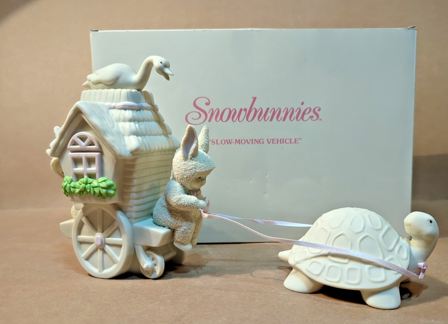 Vintage \'96 Dept 56 Snowbunnies “Slow Moving Vehicle” 26280 Easter Retired