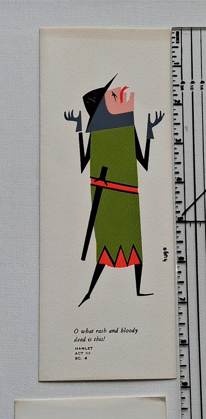 Frederick Beck Originals Lithograph Shakespeare Hamlet Humor Greeting Card Frederick Beck Originals Lithograph Shakespeare Hamlet Humor Greeting Card