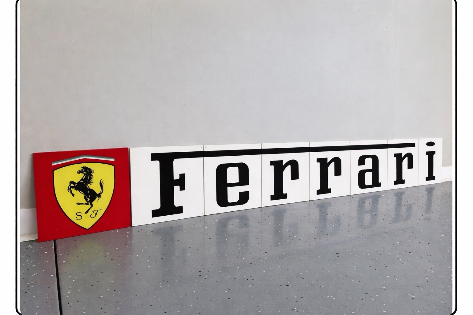 Amazing 80” 8 Piece Supercar Italian Racing Vintage White  Garage Sign
