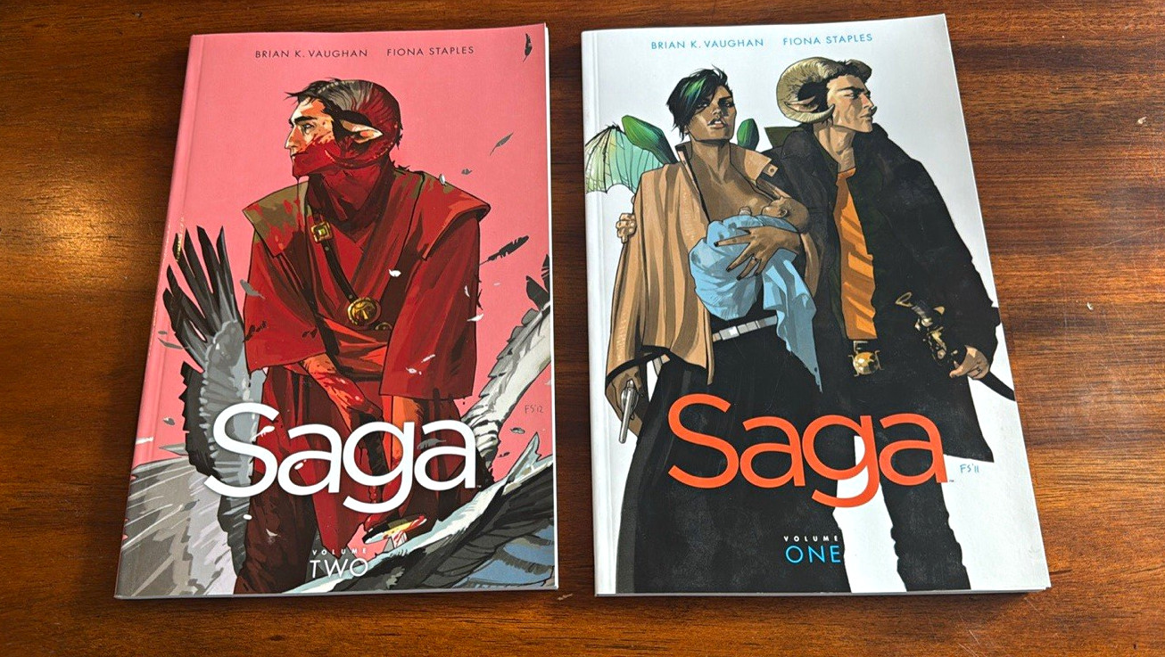 Saga Vol. 1-2 Brian K. Vaughan Fiona Staples Color (2 Volumes)