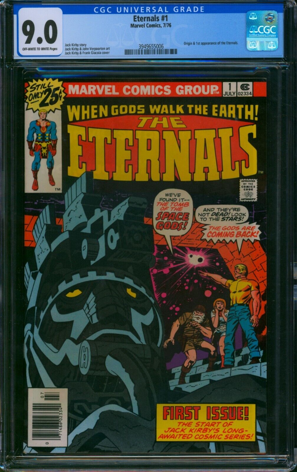 THE ETERNALS #1 🌟 CGC 9.0 🌟 1st Appearance Jack Kirby Marvel KEY Comic 1976