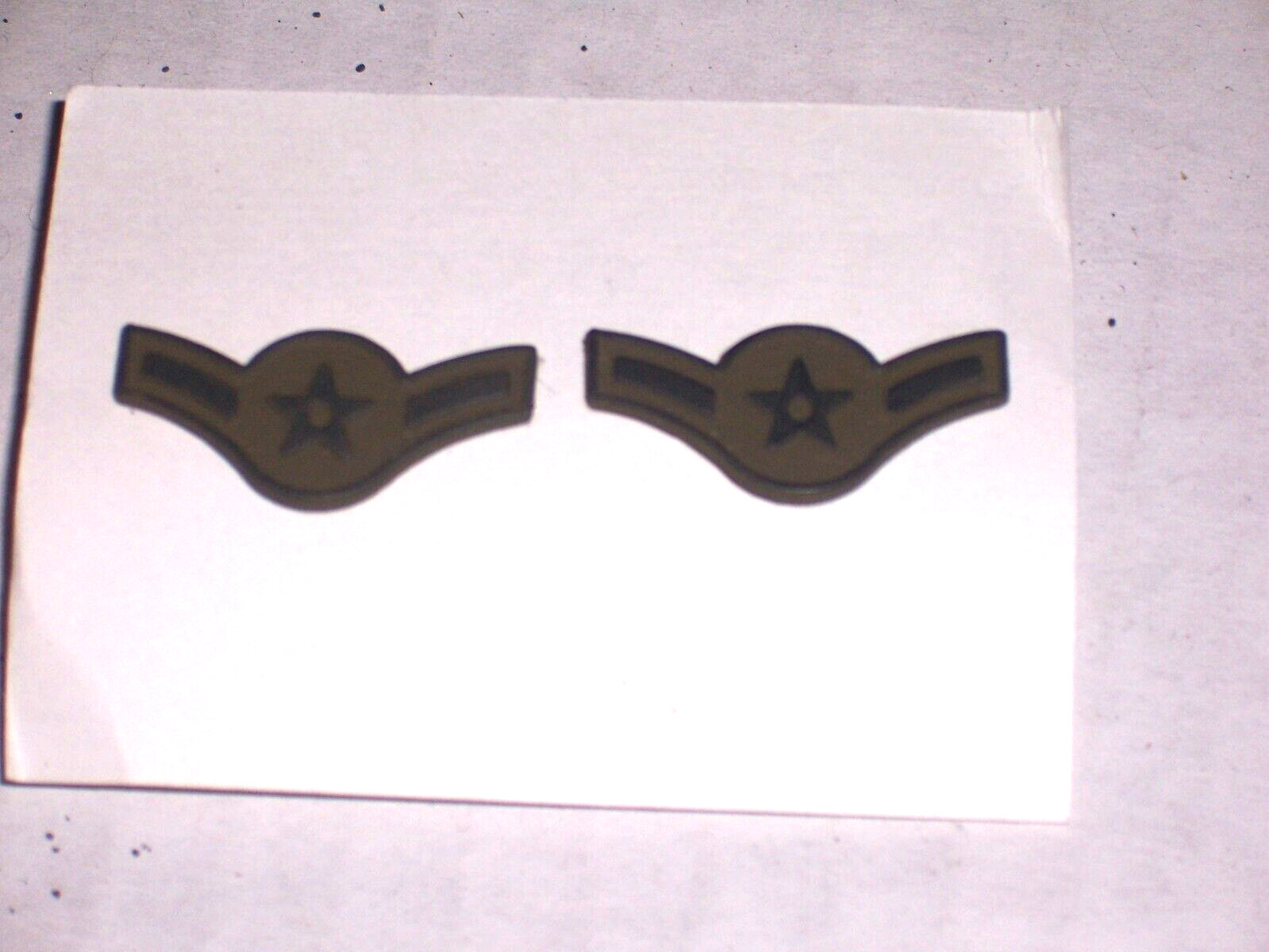 USAF US Air Force Insignia Grade Airman Subdued Metal Pin Pair genuine GI USAF US Air Force Insignia Grade Airman Subdued Metal Pin Pair genuine GI