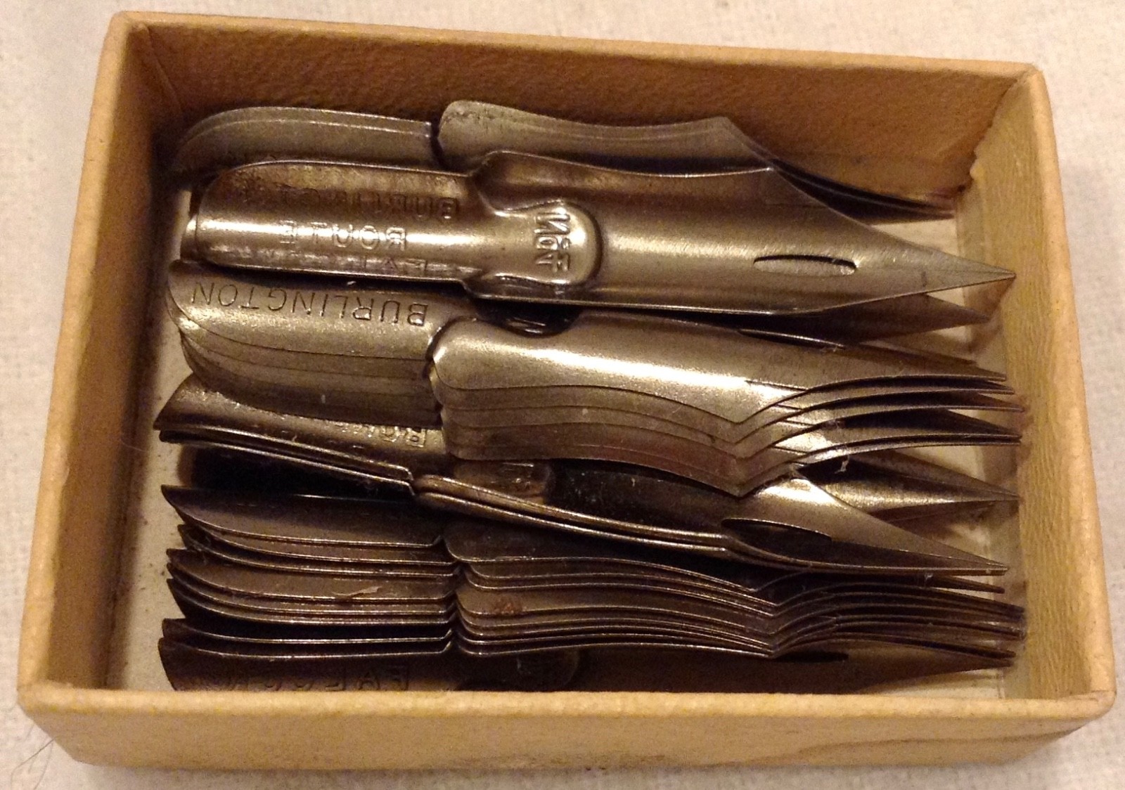 24 Vtg Burlington Route Falcon # 4 Pen Nibs Never Used Original Box