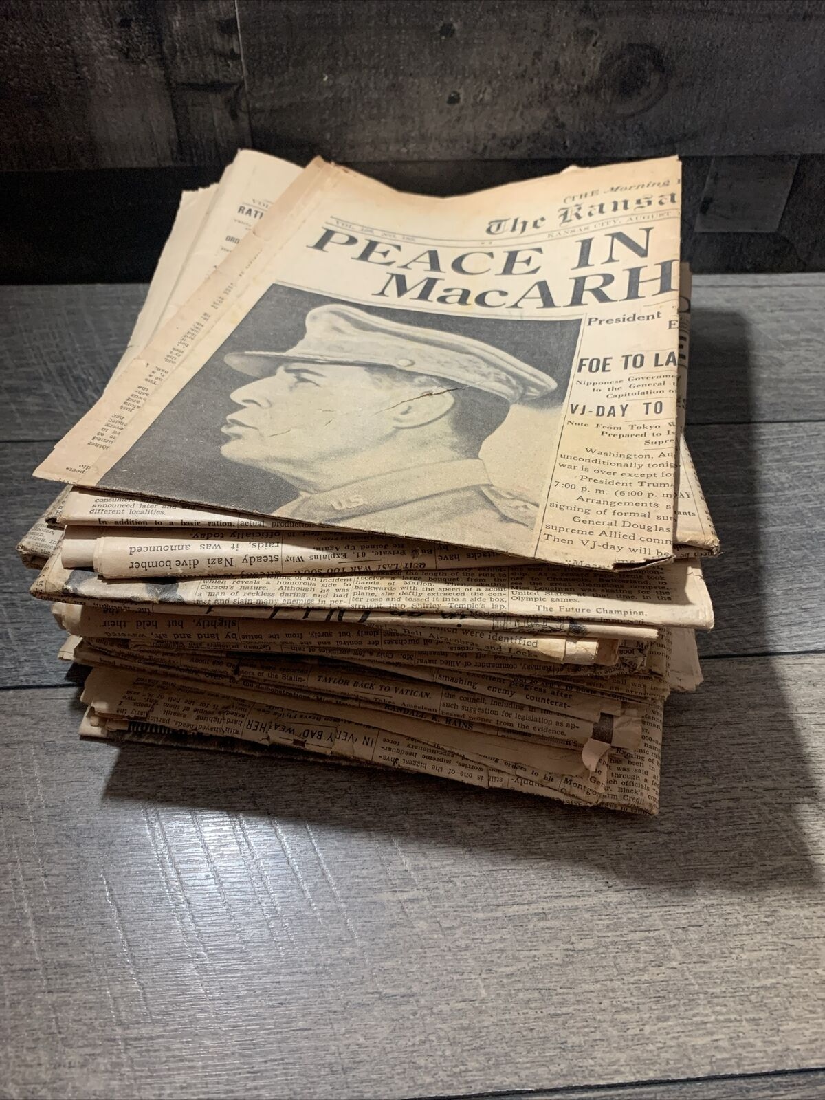 Vintage Kansas City Times World War 2 Time Capsule Coverage newspapers lot Of 24