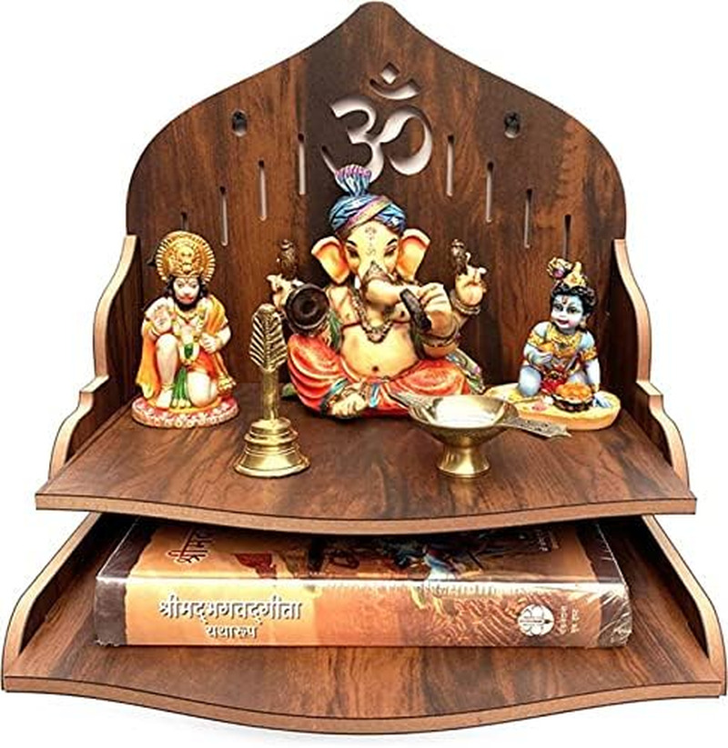 Wooden Wall Mounted Hanging Puja Temple/Wooden Mandir/ Pooja Mandir for Home& Of