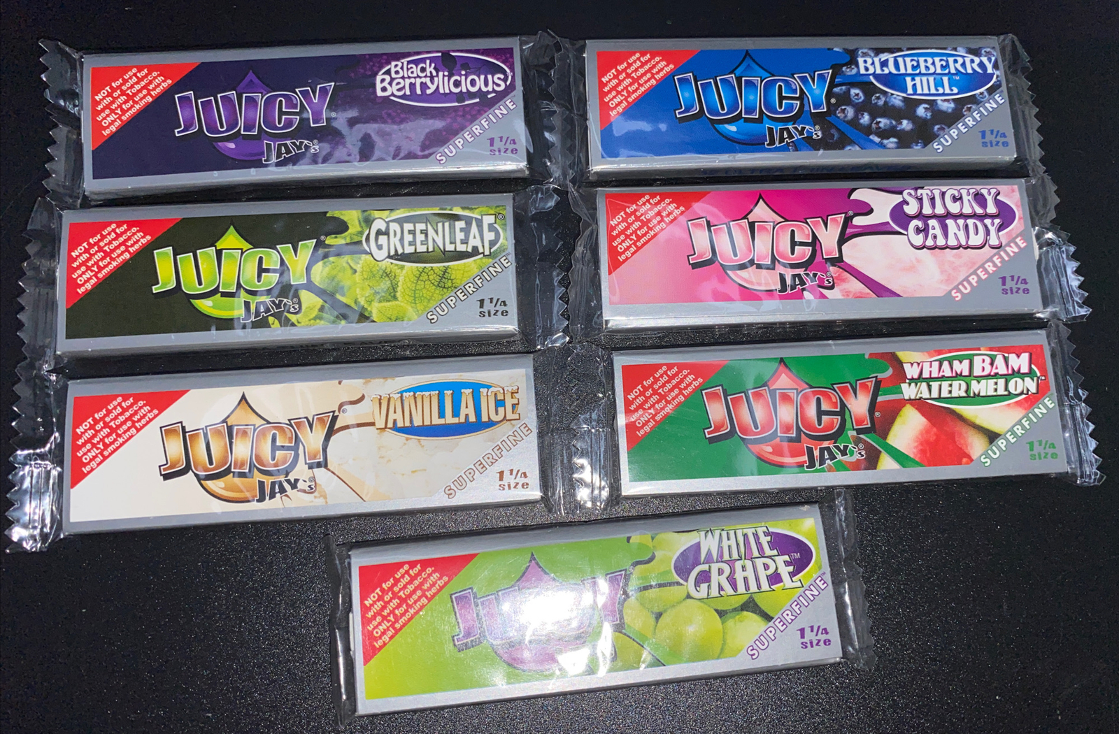 Juicy Jay’s 1 1/4 Rolling Papers Variety Sampler 7 Pack (The Super Fine) Juicy Jay’s 1 1/4 Rolling Papers Variety Sampler 7 Pack (The Super Fine)