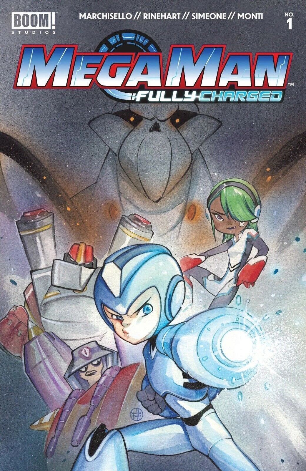 MEGAMAN FULLY CHARGED #1 THREE COVER SET PEACH MoMoKo TRADE/VIRGIN & BLUE BLANK