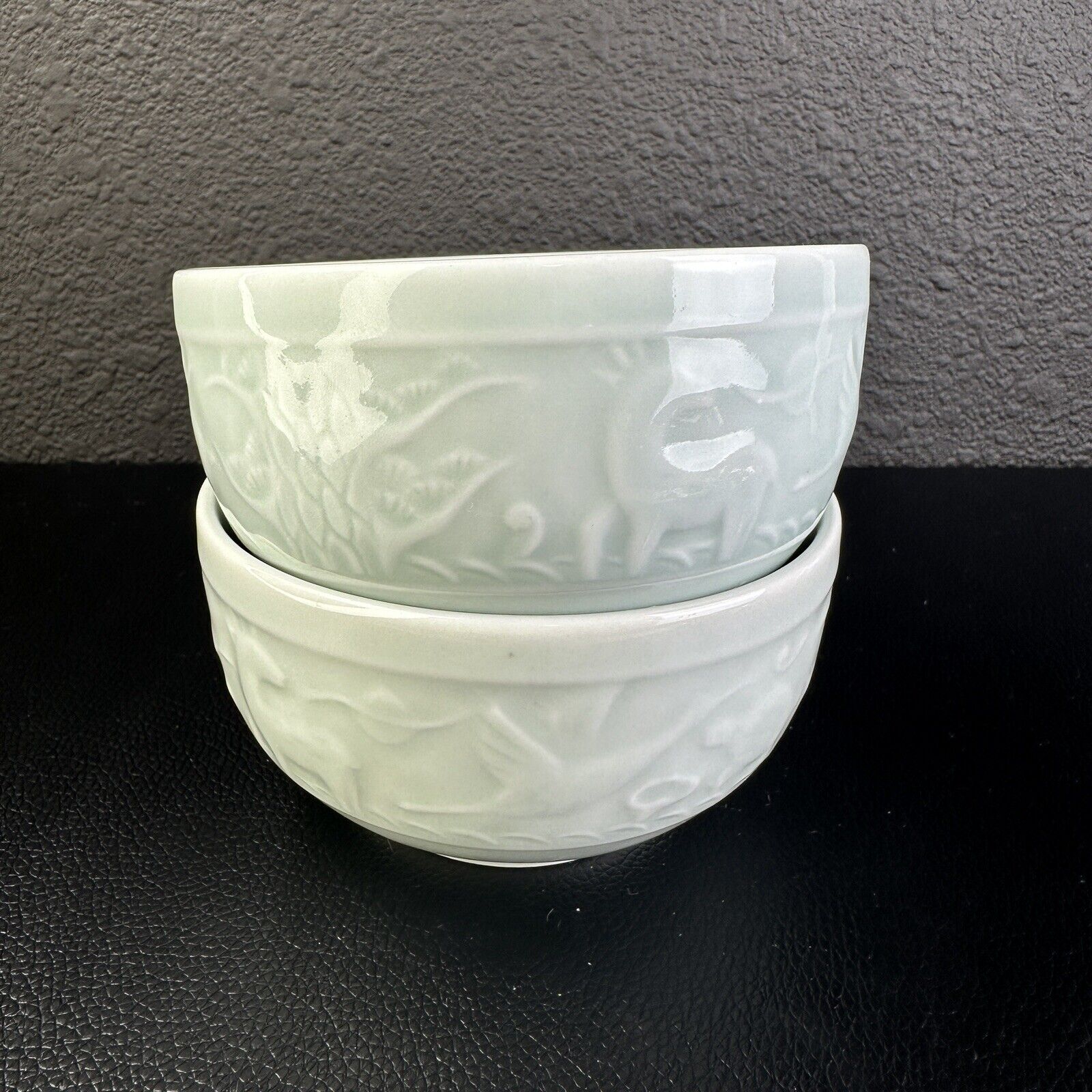 2 Traditional Chinese Green Longquan Celadon Bowls